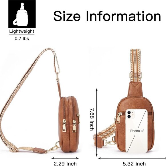Small Sling Bag for Women Vegan Leather Fashionable Fanny Pack Crossbody Bags fo - Picture 7 of 7